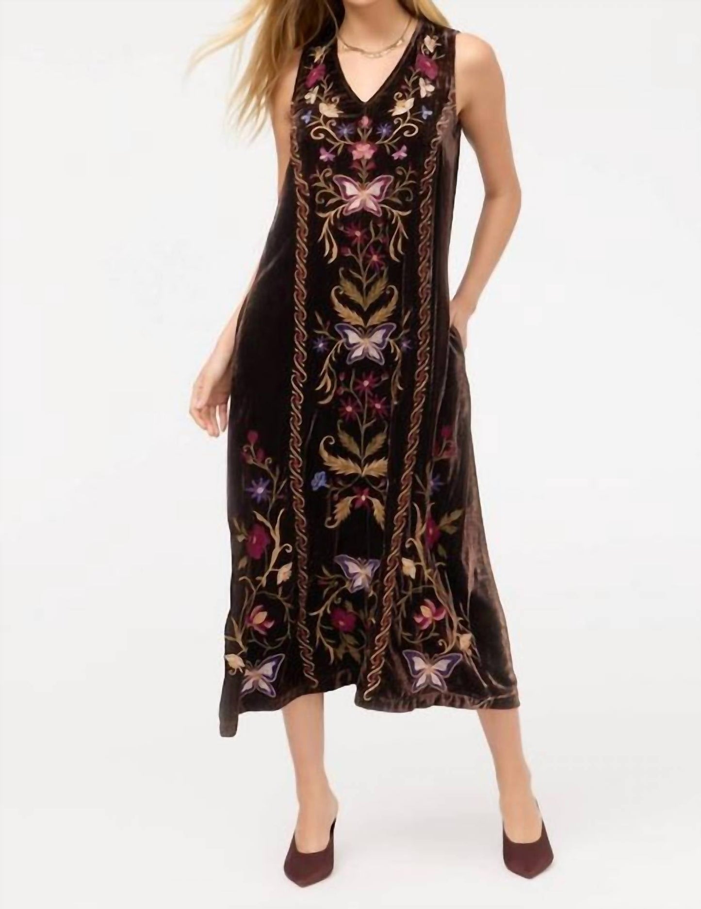 Johnny Was - CARMINA VELVET V‑NECK TANK DRESS