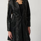 Joseph Ribkoff - Faux Leather Snake Print A-Line Coat