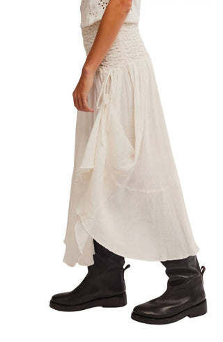 Free People - Prairie Convertible Cotton Smocked Skirt