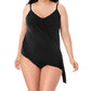 Magicsuit - Plus Size Side Tie V-Neck Alex Underwire Tankini Top
