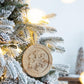 Wooden Hanging Circle With Snowflake Cut Christmas Ornaments (Set of 12)
