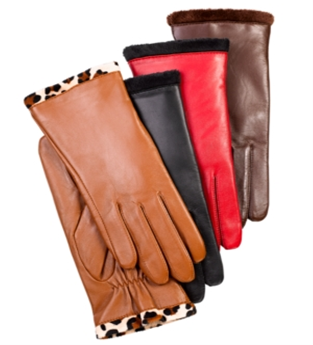 Charter Club Women's Faux Lined Leather Gloves Brown Size Regular