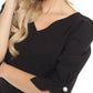 Joseph Ribkoff - Pearl Puff Sleeve V-neck Twill Peplum Top