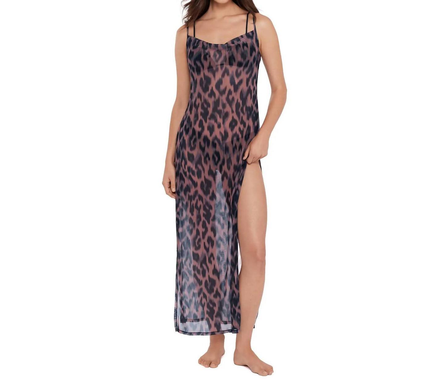 Steve Madden - Mesh Cowl Neck Maxi Dress
