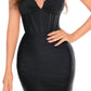 Amarra - Strapless Fitted Shimmer Jersey Cocktail Dress