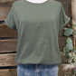 Aemi + Co - Women's Gwen Short Sleeve Lettuce Edge Top