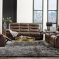 Aashi - Leather Gel Match Recliner Sofa - Brown