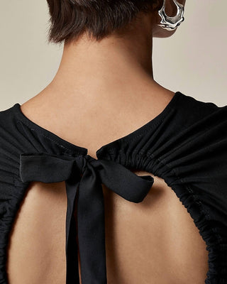 J.Crew - Open-back Puff-sleeve Top In Stretch Cotton Blend