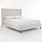 Harper Tall Headboard Upholstered Bed in Textured Ivory Canvas