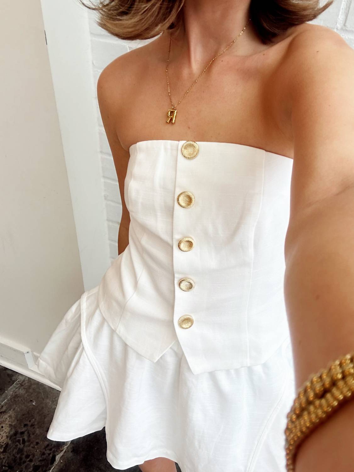 Endless Rose - STRAPLESS LINEN TOP