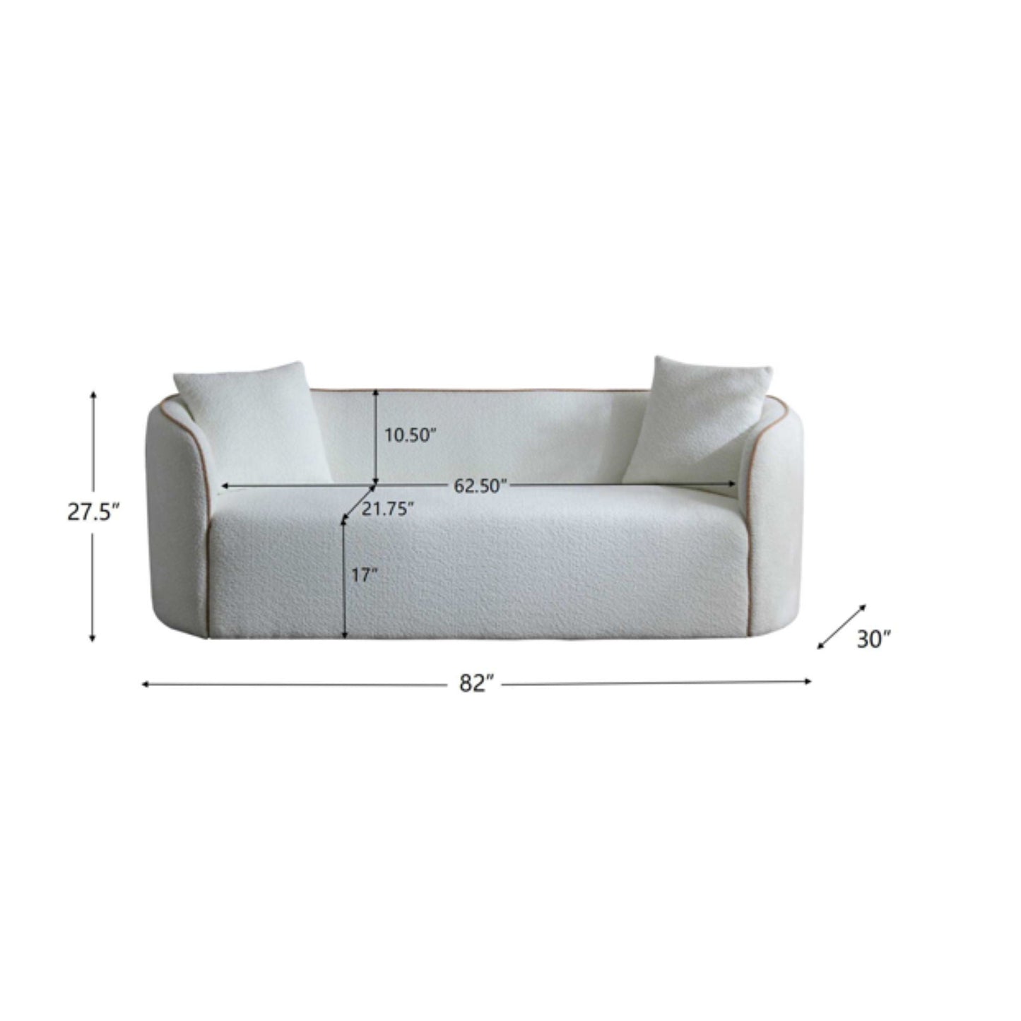Coral Curved Sofa, 3 Seater