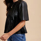 Anniewear - Leather PinTuck Detail Blouse