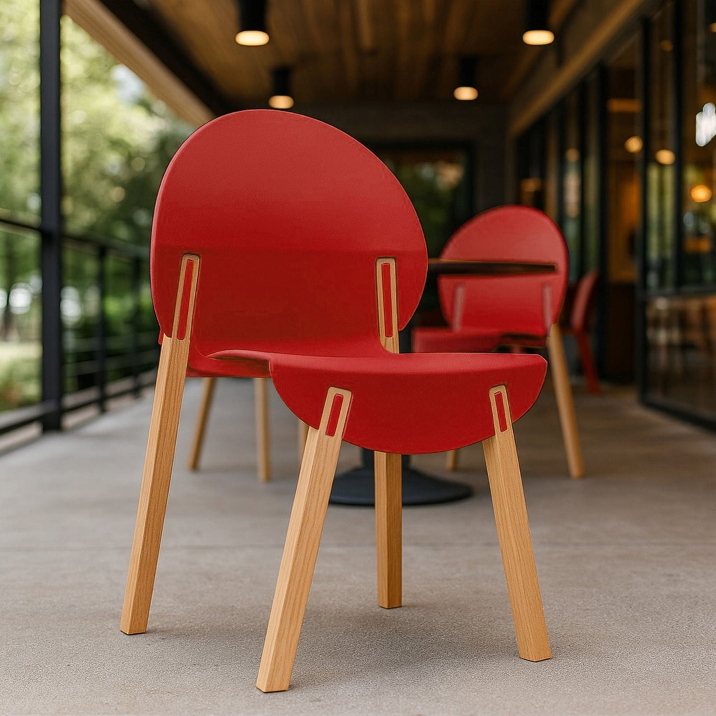 4 Piece Set of Single Chairs With a Design Combining Modern and Traditional Elements