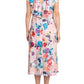 Adrianna Papell - Soft Pleated Floral Print Empire Waist Midi Dress