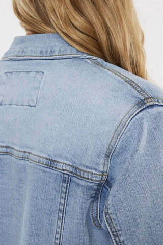 Kancan - Frayed Hem Denim Jacket