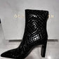 Good American - Women's Square Toe Croc Patent Leather Boots
