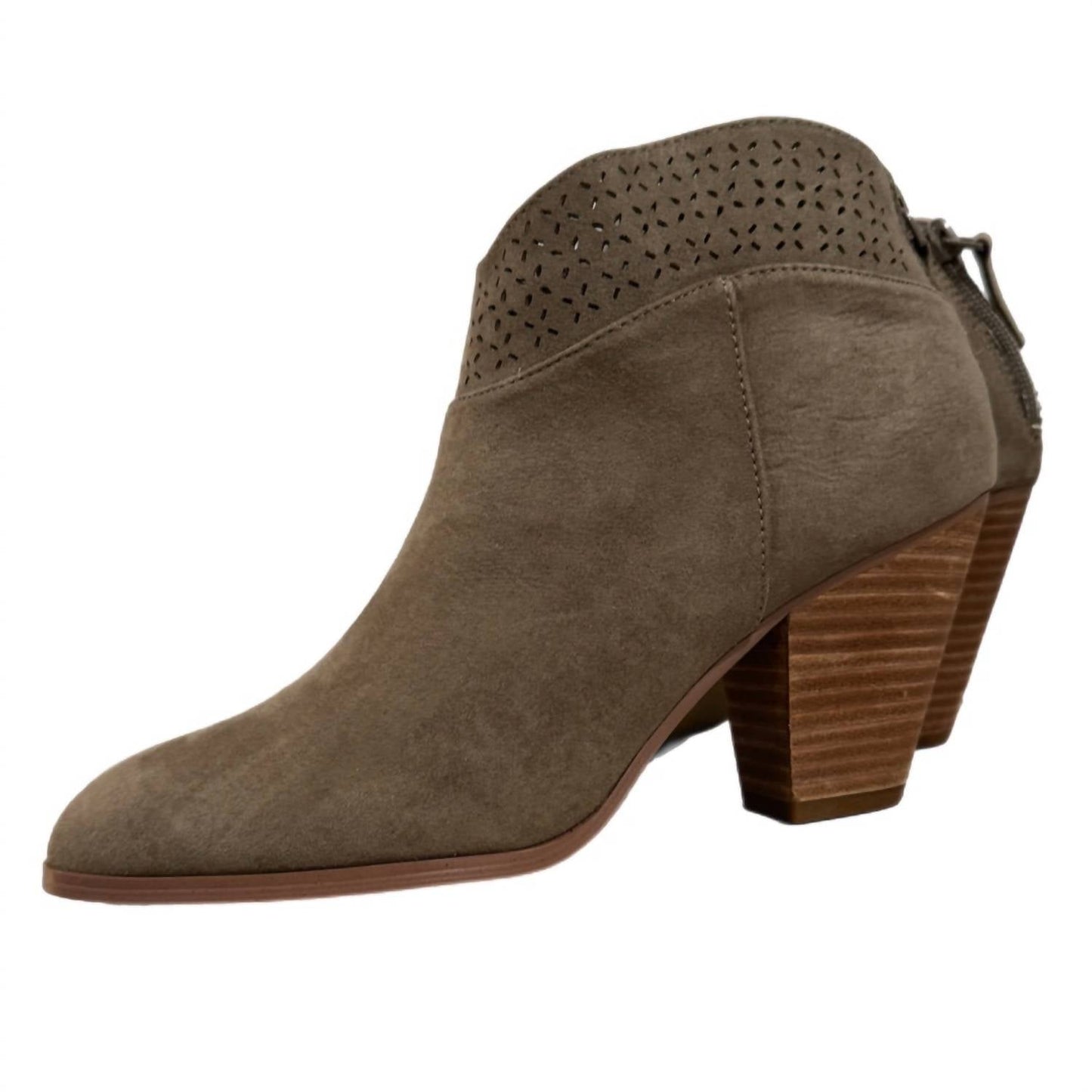 Violet & Red - Women's Lazer Cut Topline Boho Chic Heeled Bootie