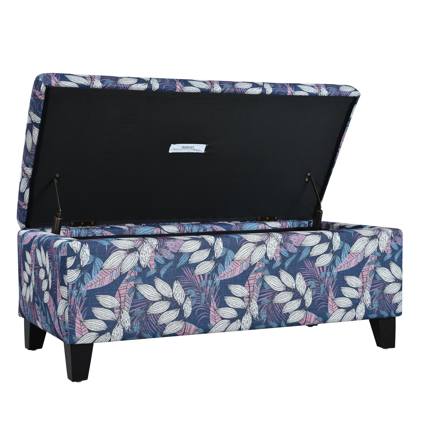 Luxury Storage Ottoman with Floral Patterned Fabric