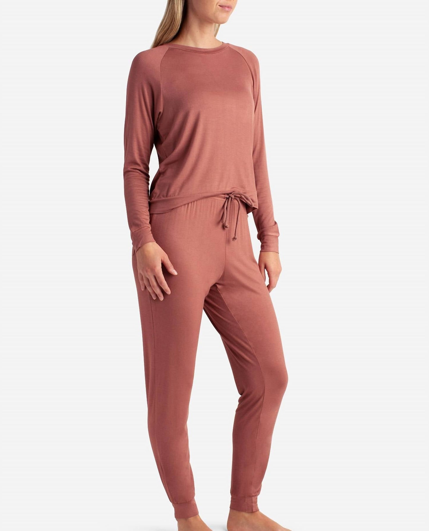 Danskin - Raglan Sleeve Crew Neck Sleep Set With Jogger