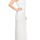 Adrianna Papell - V-neck Sequined Mesh Dress