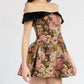 En Saison - Carey Jacquard Off the Shoulder Fit & Flare Mini Dress
