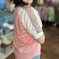 7Th Ray - Floral Contrast Patchwork Top