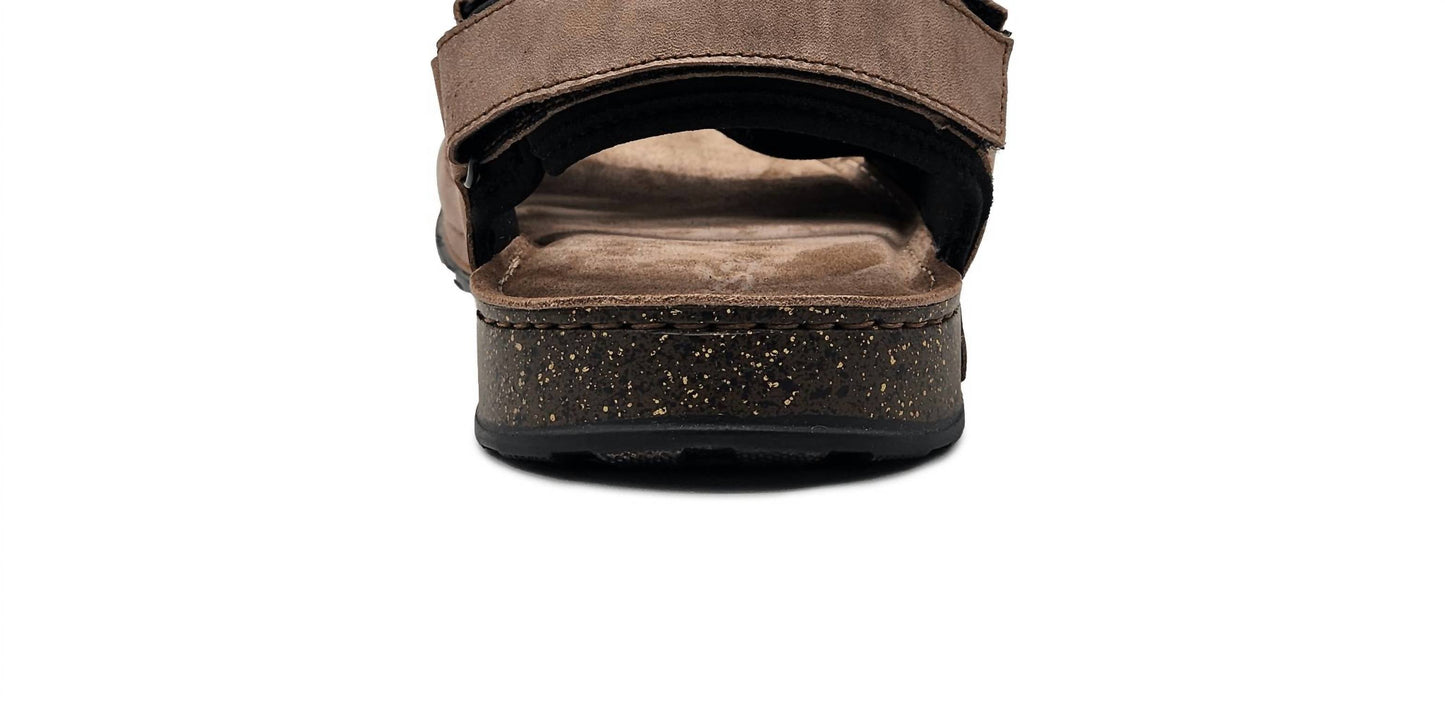 Wasak - Men's Heath Leather Velcro Sandals