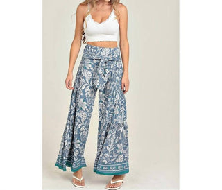 Angie - Boho Tie Waist Wide Leg Pants