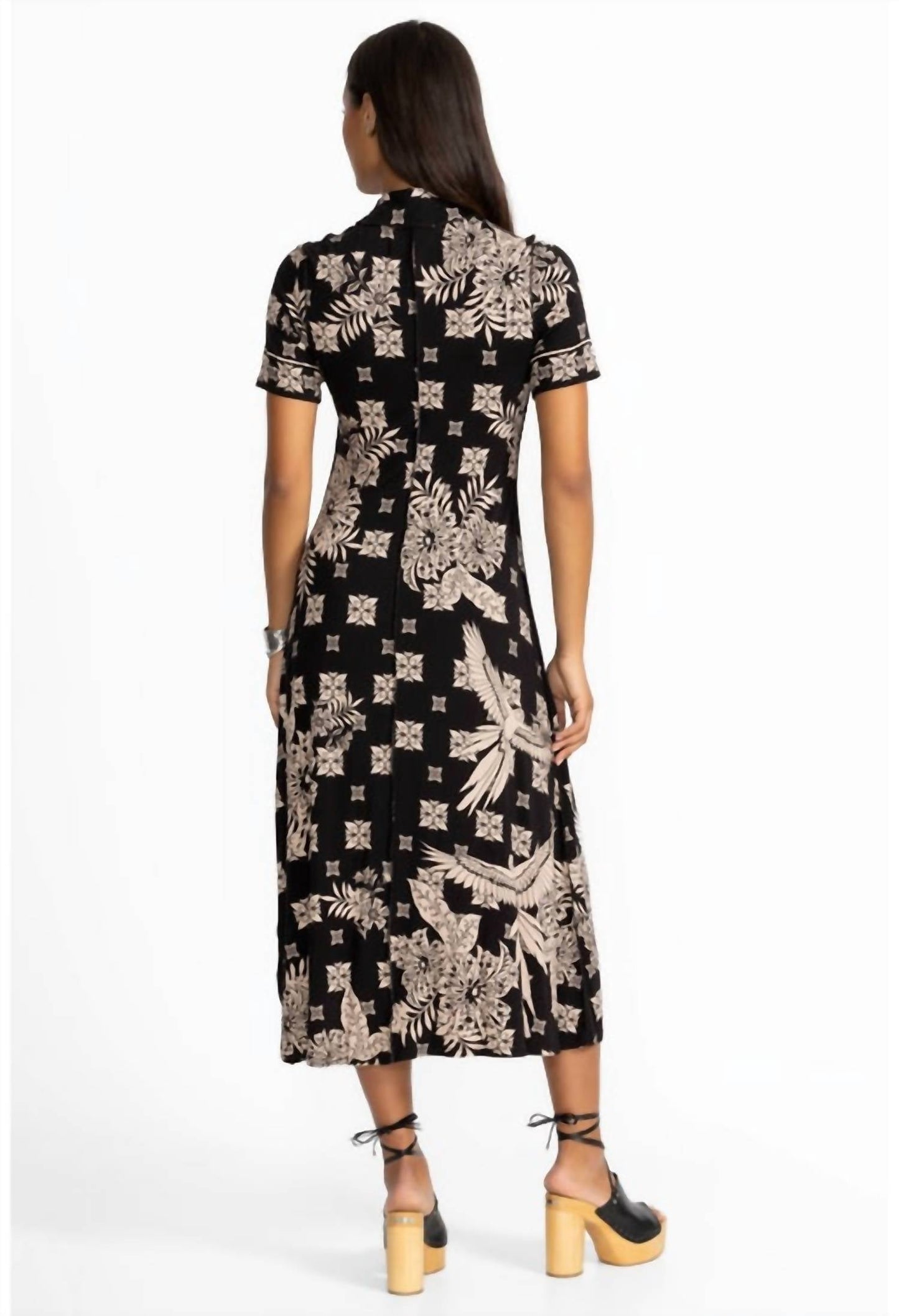 Johnny Was - JANIE SHORT SLEEVE SEAMED MOCK NECK DRESS