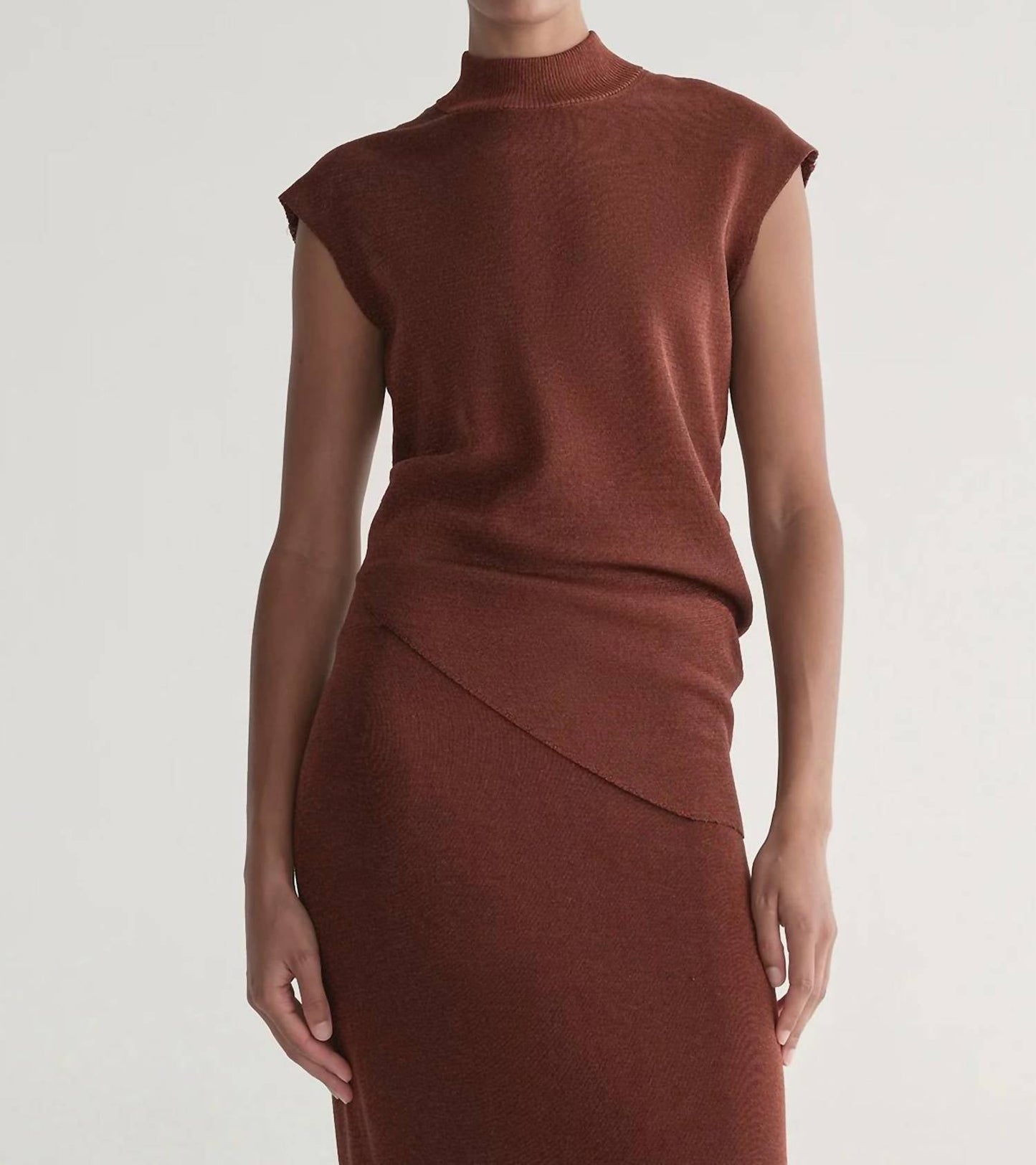 A.L.C. - Edith Metallic Knit Asymmetric Top