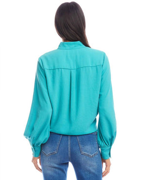 Karen Kane - Long Sleeve Tie-Front Top