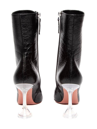 Amina Muaddi - Women's Giorgia Croc Leather Mid-calf Boots