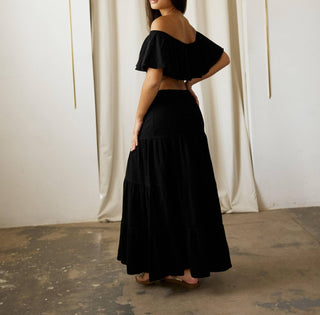 Blanco By Nature - Flowy Long Drawstring Skirt