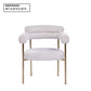 Kitchen Dining Chair With Armrest (Set of 2) - Gold / Creamy White