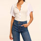 Ramy Brook - Colette Ribbed Combo Short Sleeve Top