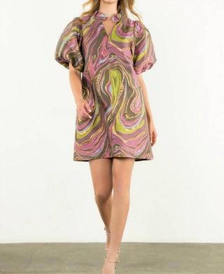 Thml - Psych Puff Sleeve Dress