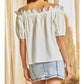 Andree By Unit - Floral Embroidered Off the Shoulder Blouse