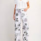 Easel - Wide Leg Print Jeans