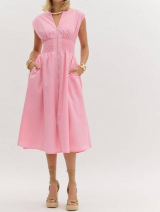 Entro - Zip Front Midi Dress