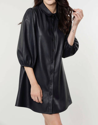 Dolce Cabo - Everywhere Leather Dress with Puff Sleeves