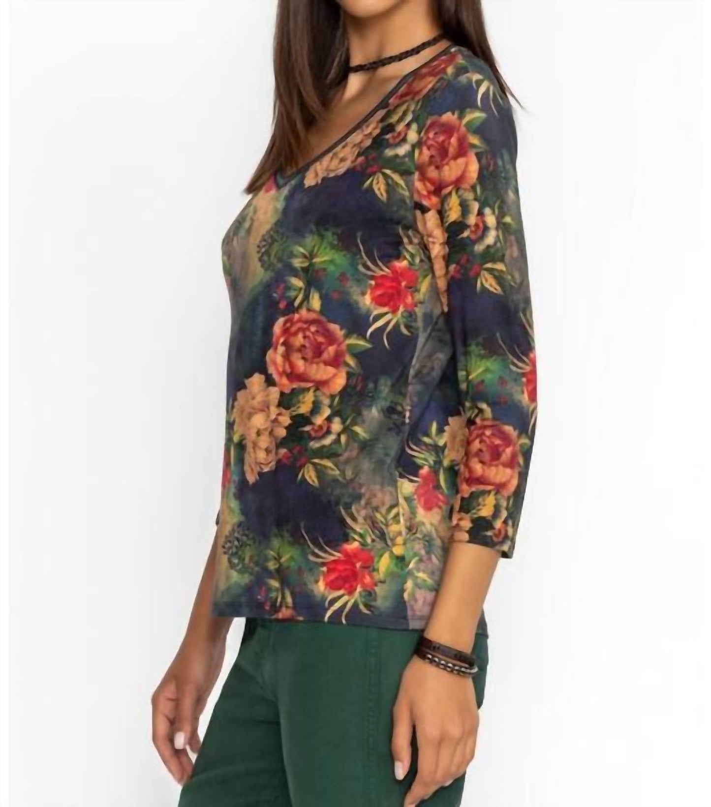 Johnny Was - JANIE FAVORITE 3/4 SLEEVE V-NECK TEE
