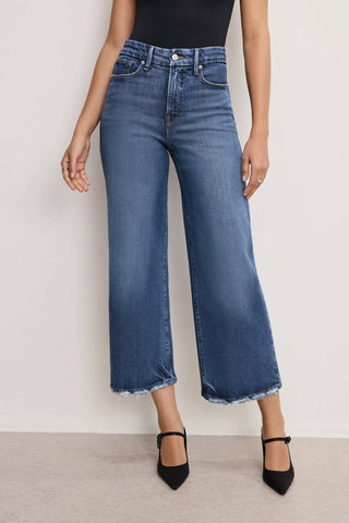 Good American - Wide Leg Cropped Palazzo Jeans