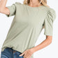 7Th Ray - SOLID PUFF SLEEVE TOP