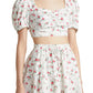 Lulus Cute Factor Floral Print Crop Top in White Floral Print, Size Large