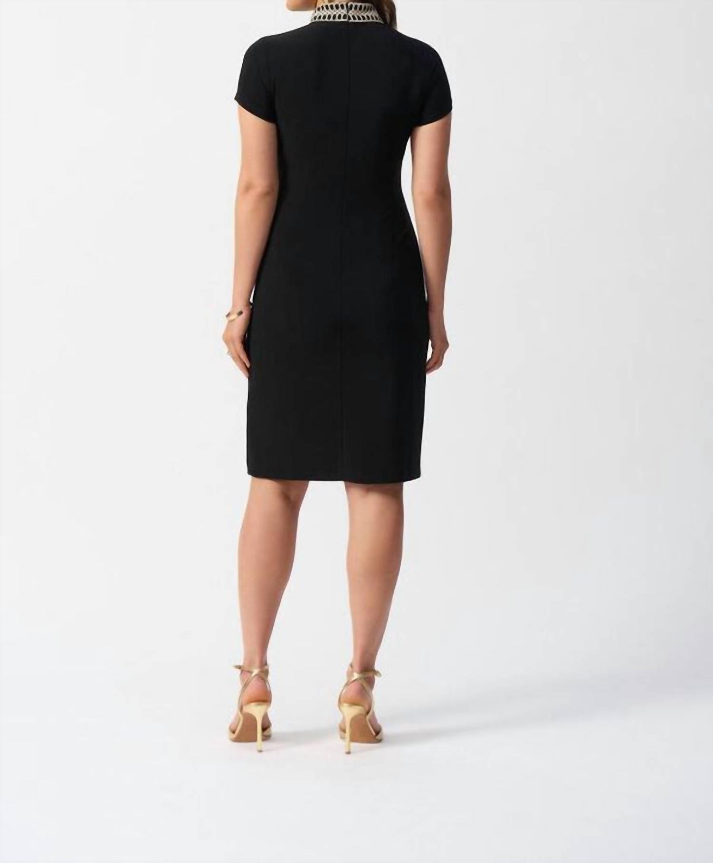 Joseph Ribkoff - Embellished High-neck Sheath Dress