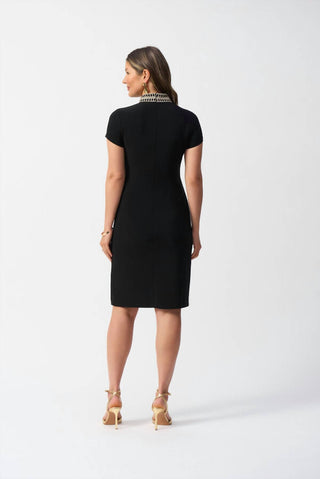Joseph Ribkoff - Embellished High-neck Sheath Dress