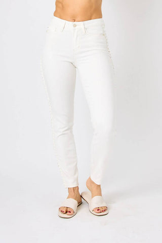 Judy Blue - Mid Rise Braided Detail Jeans