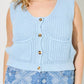 Baevely By Wellmade - Plus-size Powder Sky Knitted Vest