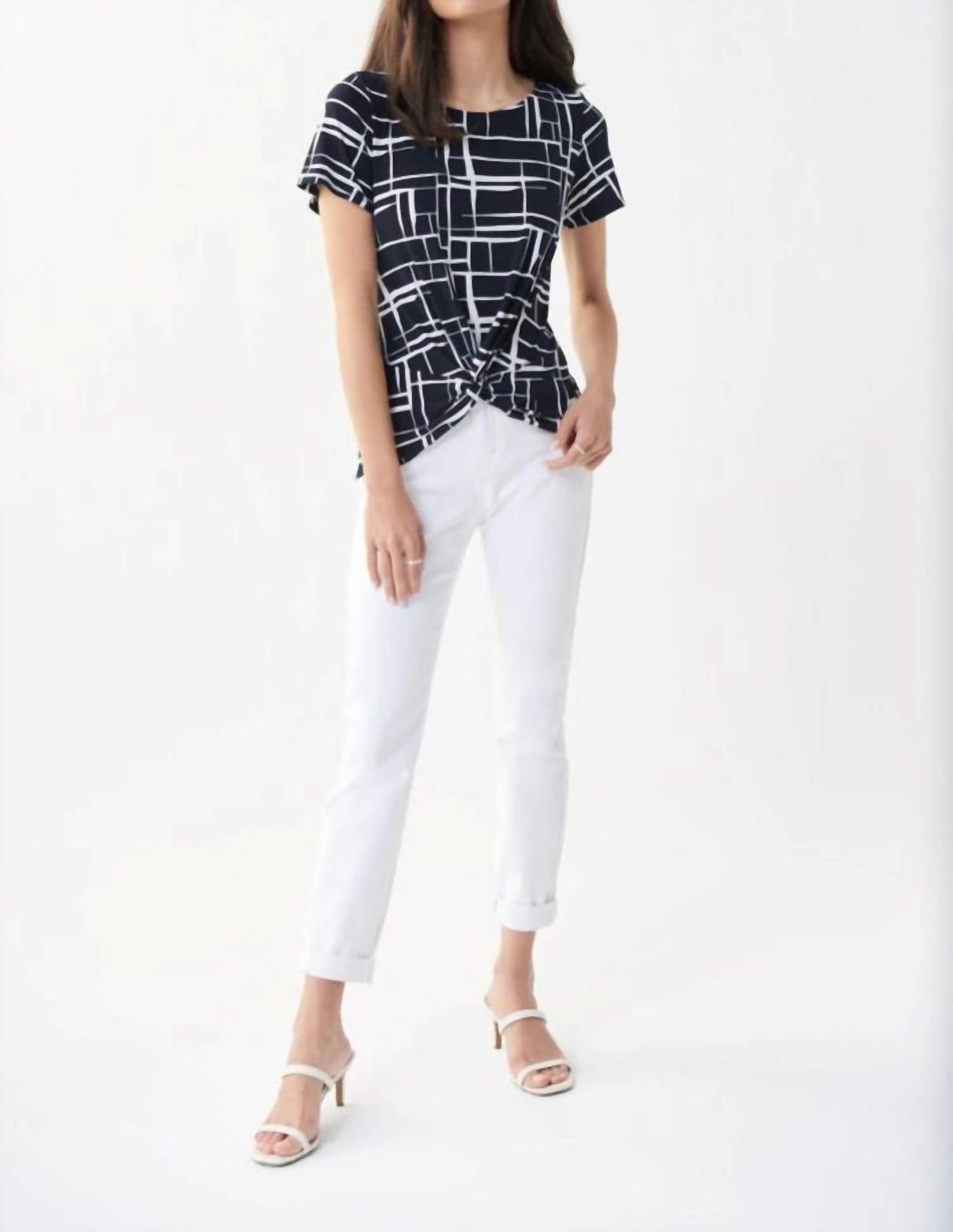 Joseph Ribkoff - ABSTRACT TIE FRONT TOP