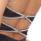 Abby Paris - Sparkle Sweetheart Neck Mini Dress Open Back